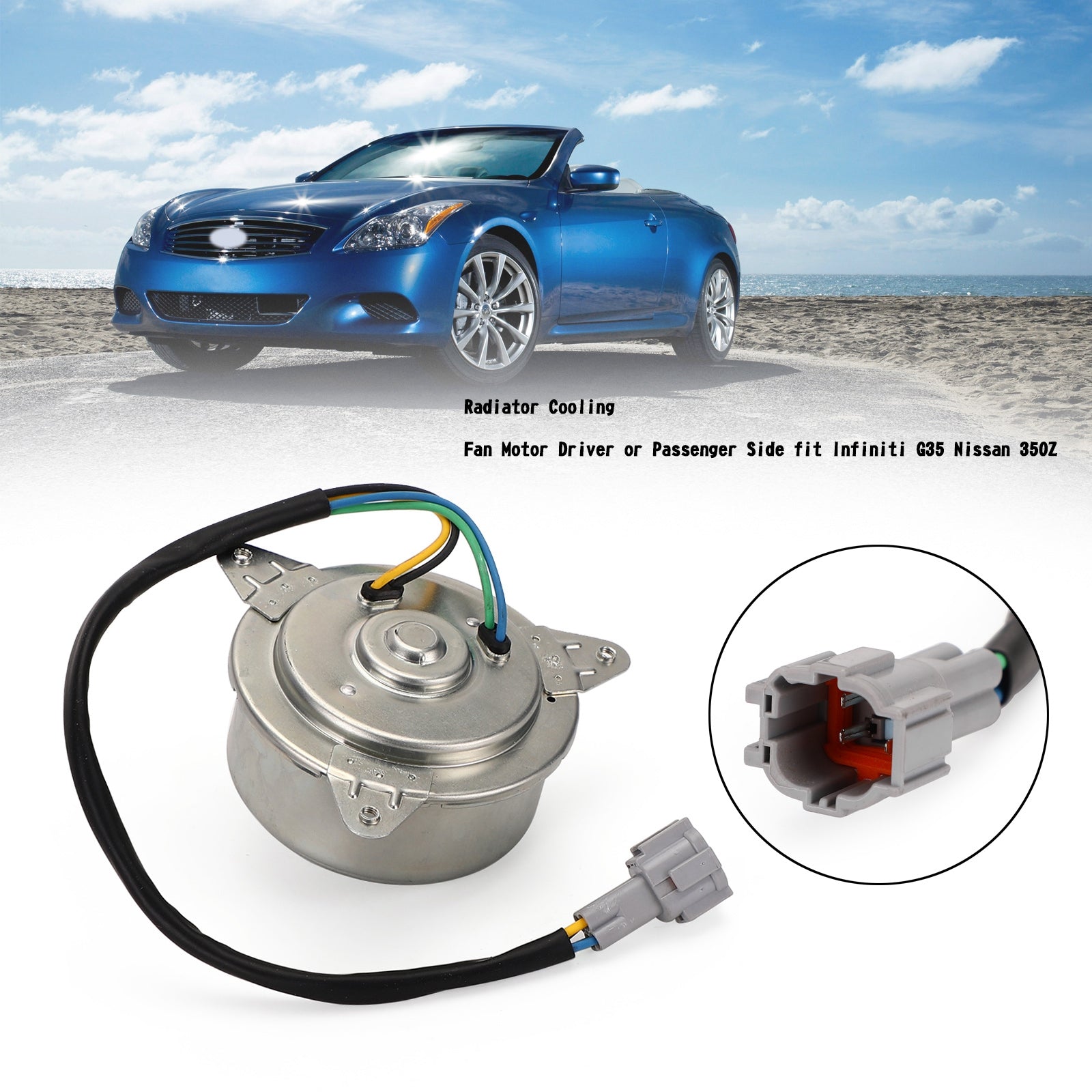 Radiator Cooling Fan Motor Driver or Passenger Side 21487CD00A fit Infiniti G35 Driver or Passenger Side Radiator Fan Motor 2003-2006