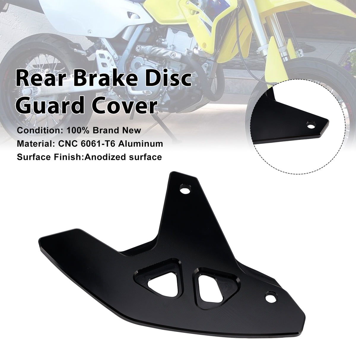 Rear Brake Disc Guard Cover For Suzuki DR-Z400SM 2000-2024 DRZ400/S/E Black