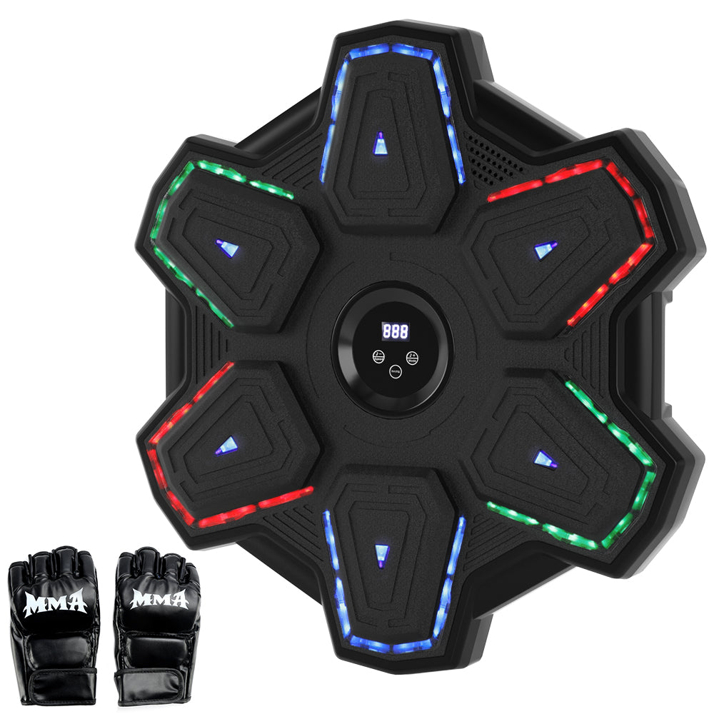 Colorful LED Music Punching Machine with Gloves – Bluetooth Boxing Trainer