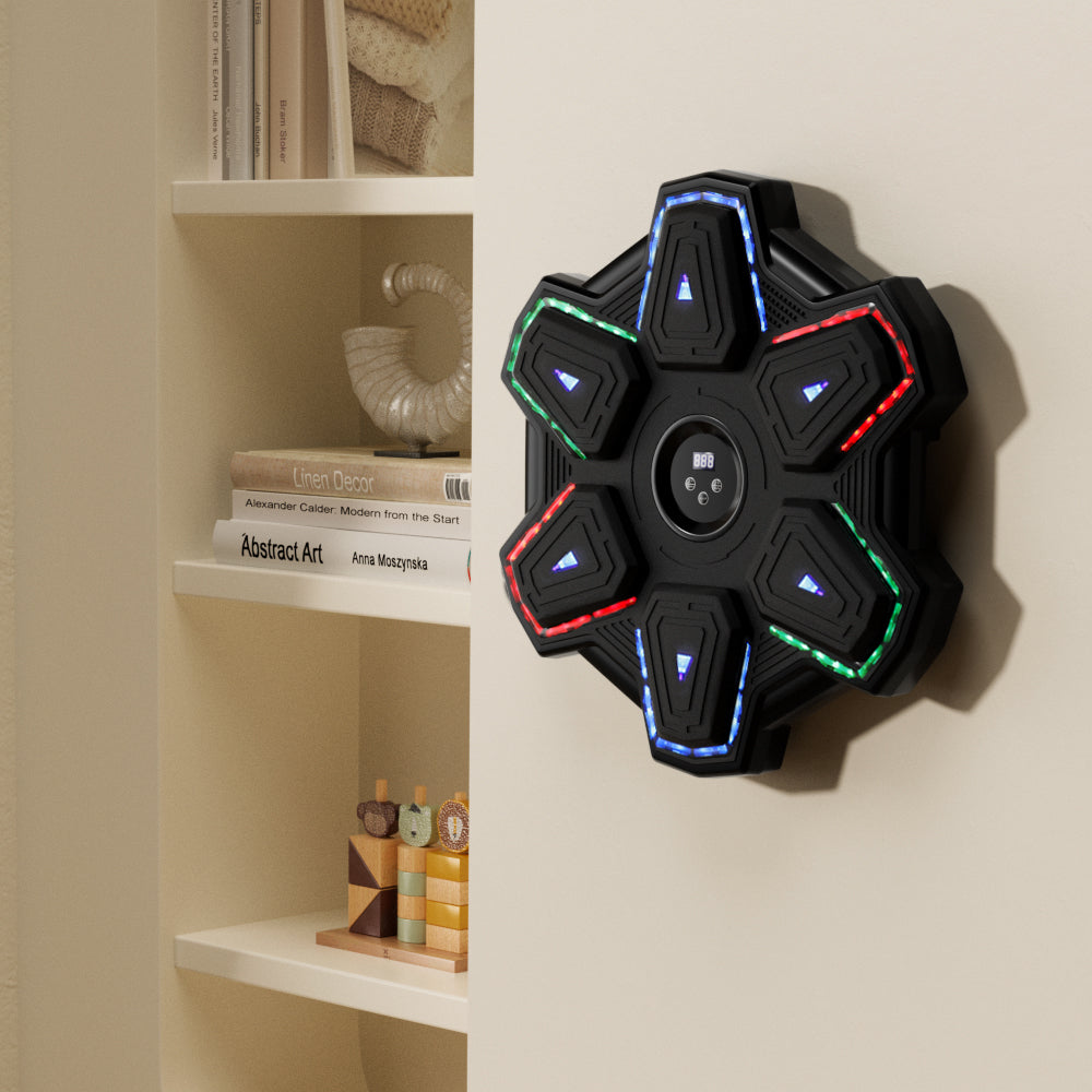 Colorful LED Music Punching Machine with Gloves – Bluetooth Boxing Trainer