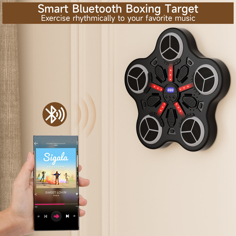 Music Boxing Machine for Kids – Wall-Mounted Bluetooth Smart Boxing Trainer with Workout Gloves
