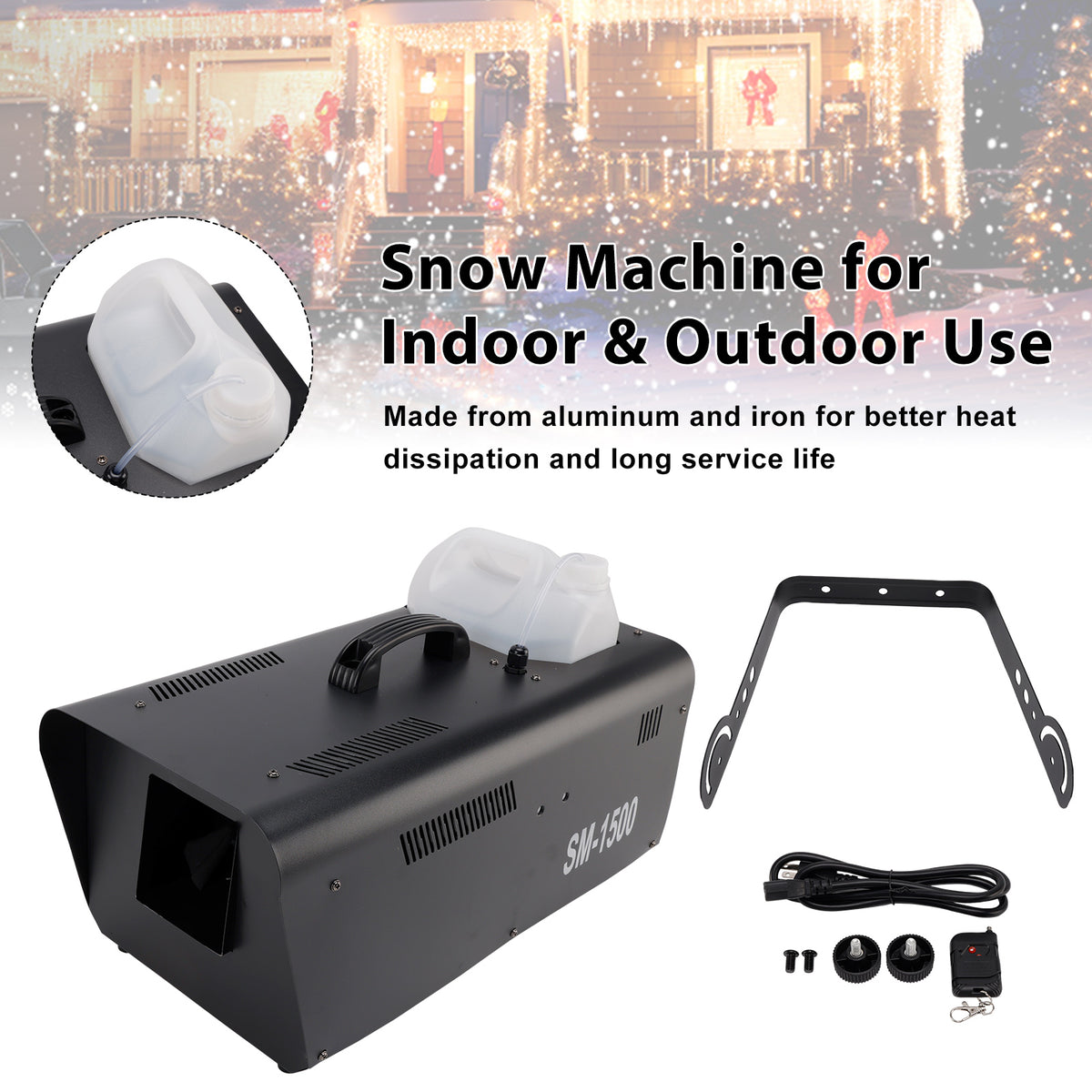 1500W Snow Machine with Wired Remote – Snowflake Maker for Christmas
