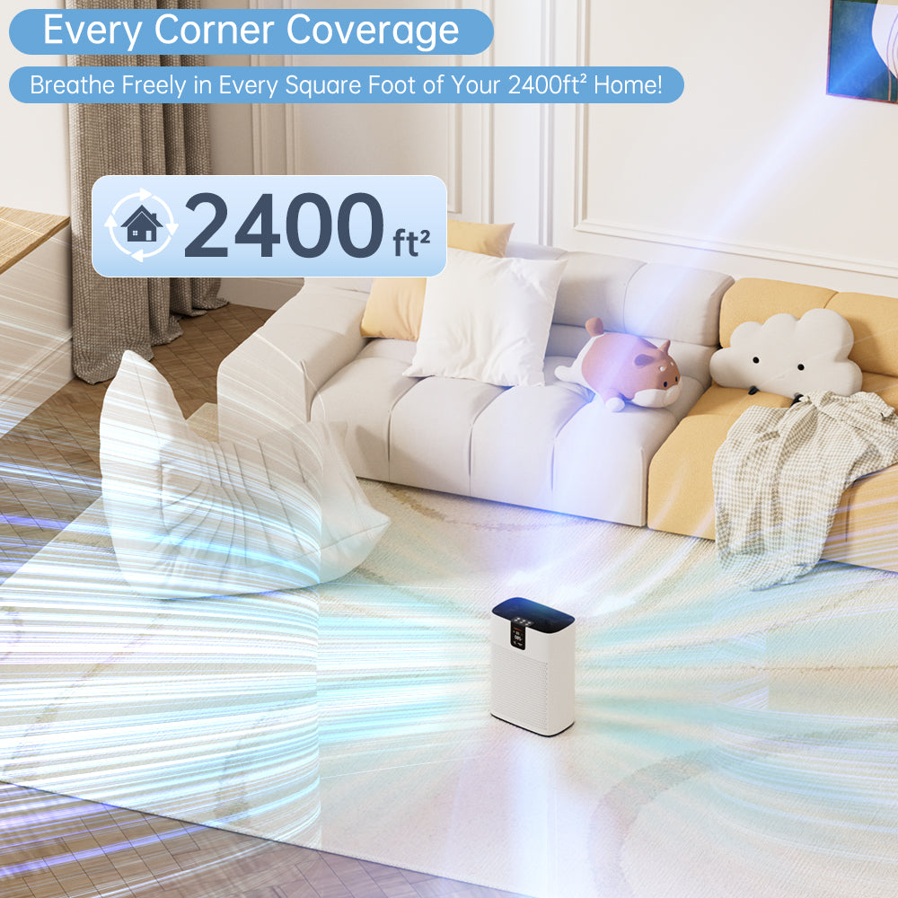 Air Purifier for Home Bedroom Large Room Up to 2400 Ft²,