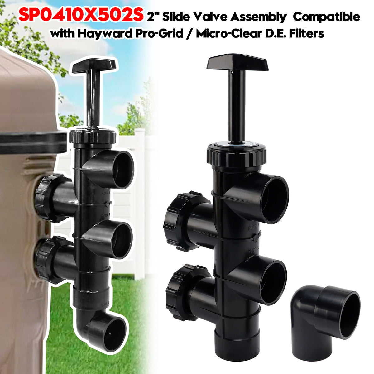SP0410X502S 2" Slide Valve Assembly for Hayward Pro-Grid/Micro-Clear D.E.Filters