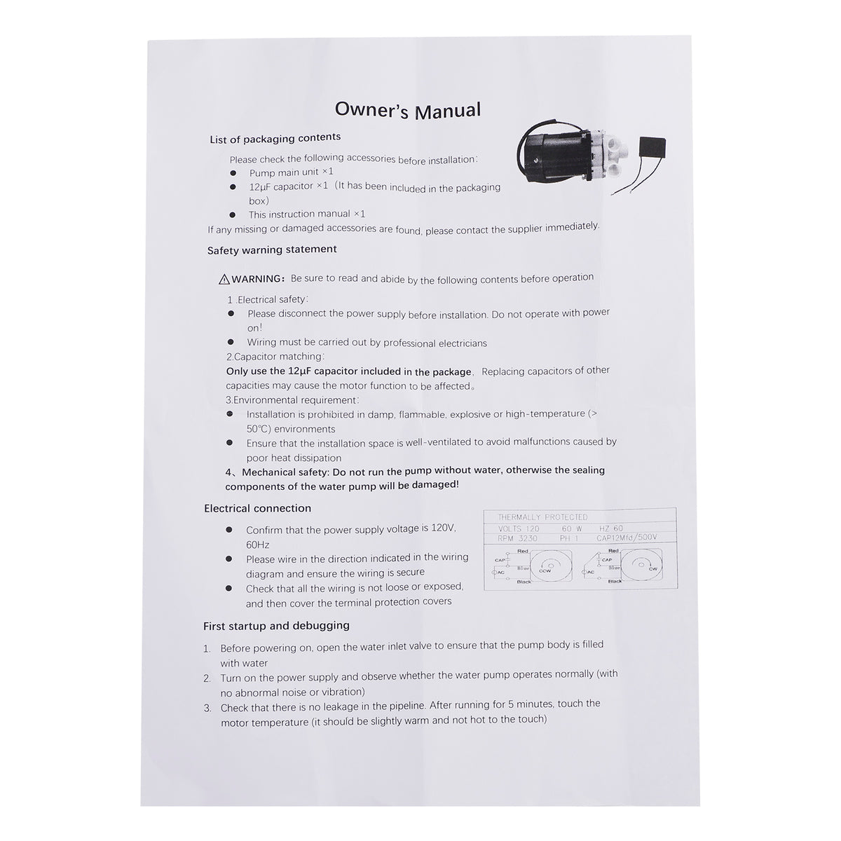 Ice Maker Machine Motor Replacement for Hoshizaki S-0731 Water Pump Motor