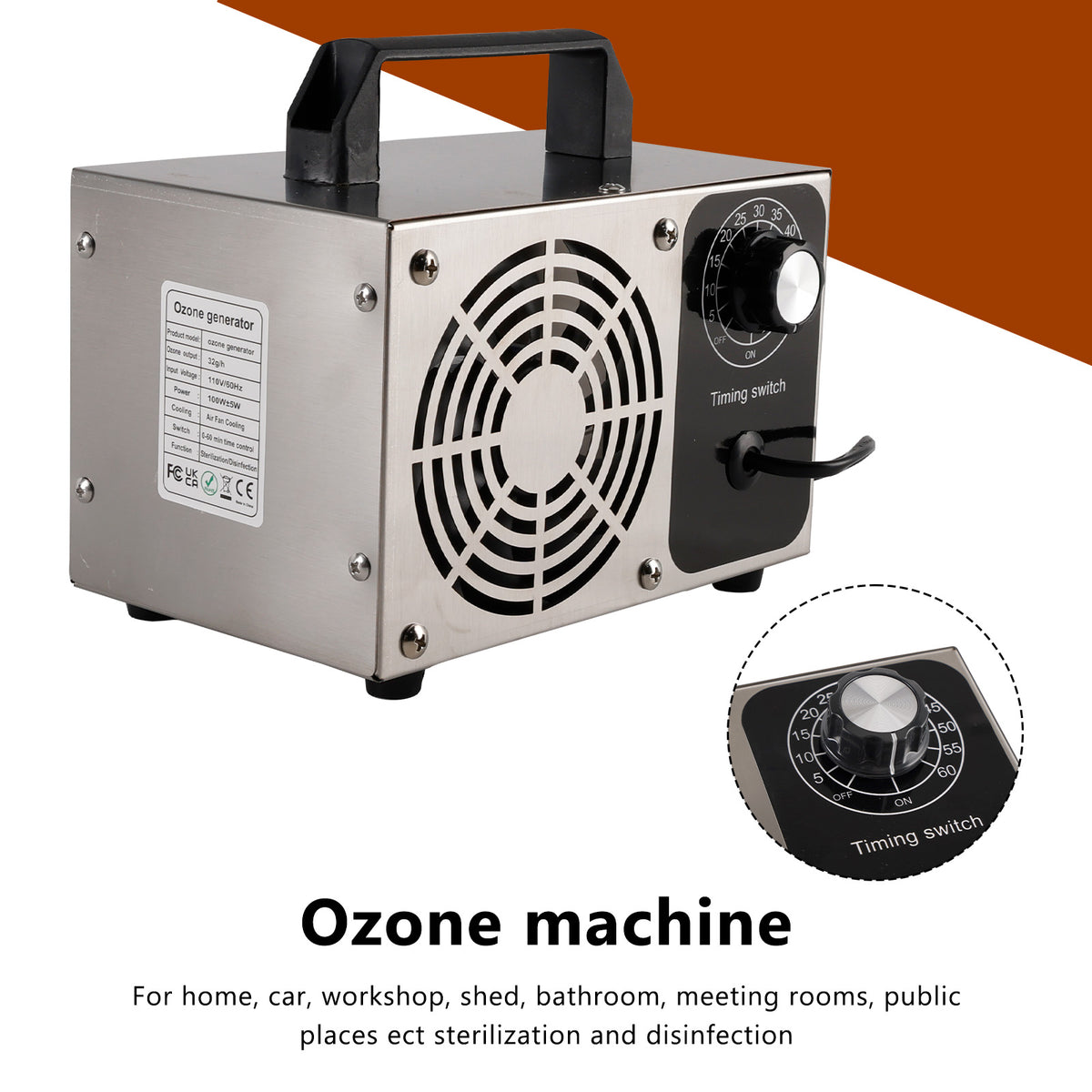 Ozone Generator Machine Pro Air Purifier Ionizer Ozonator 32g/h