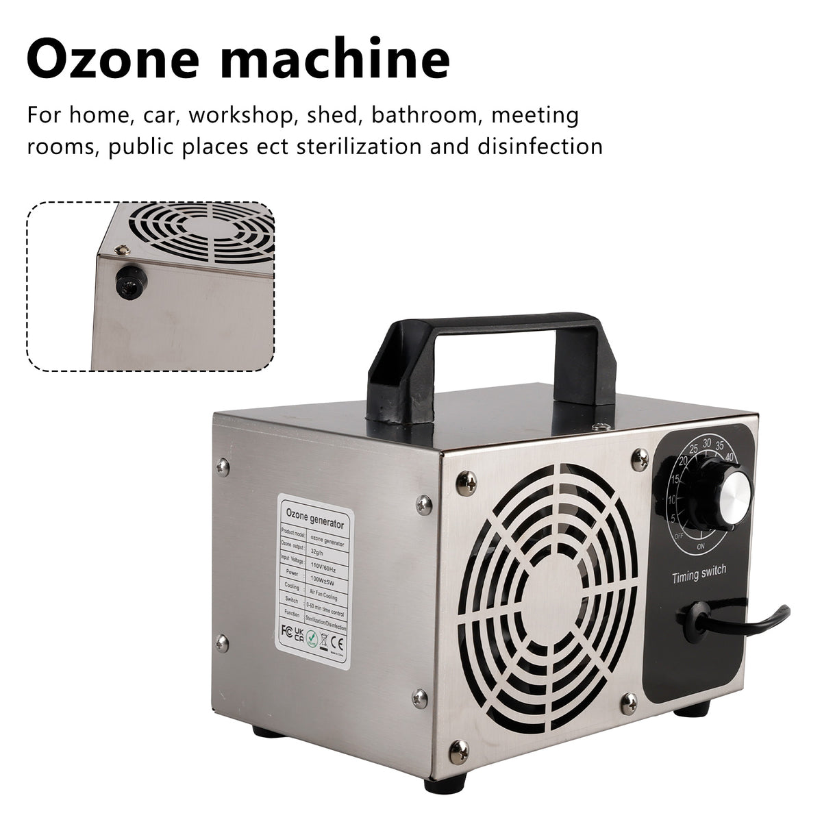 Ozone Generator Machine Pro Air Purifier Ionizer Ozonator 32g/h