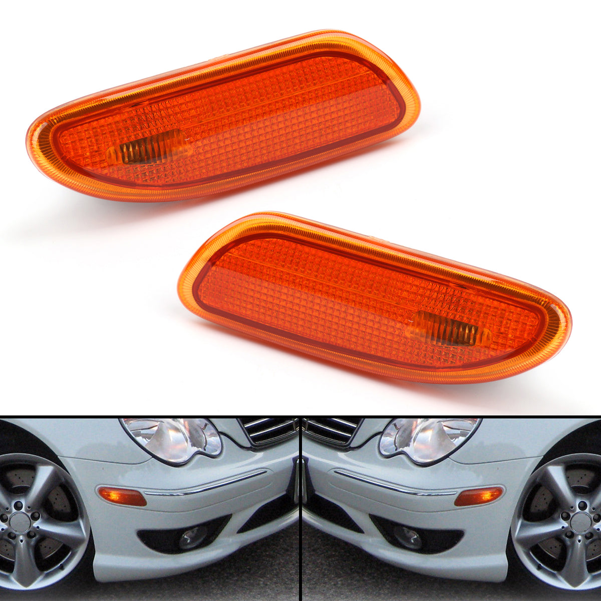 2Pcs Side Marker Turn Signal Light 2038200721 2038200821 For W203 C 01-07