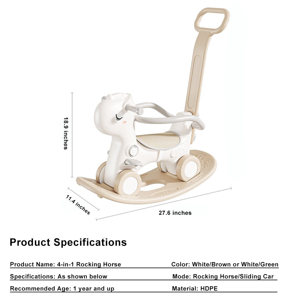 4-in-1 Baby Rocking Horse for Toddlers 1-3 Years – Ride-On Toy with Detachable Balance Board