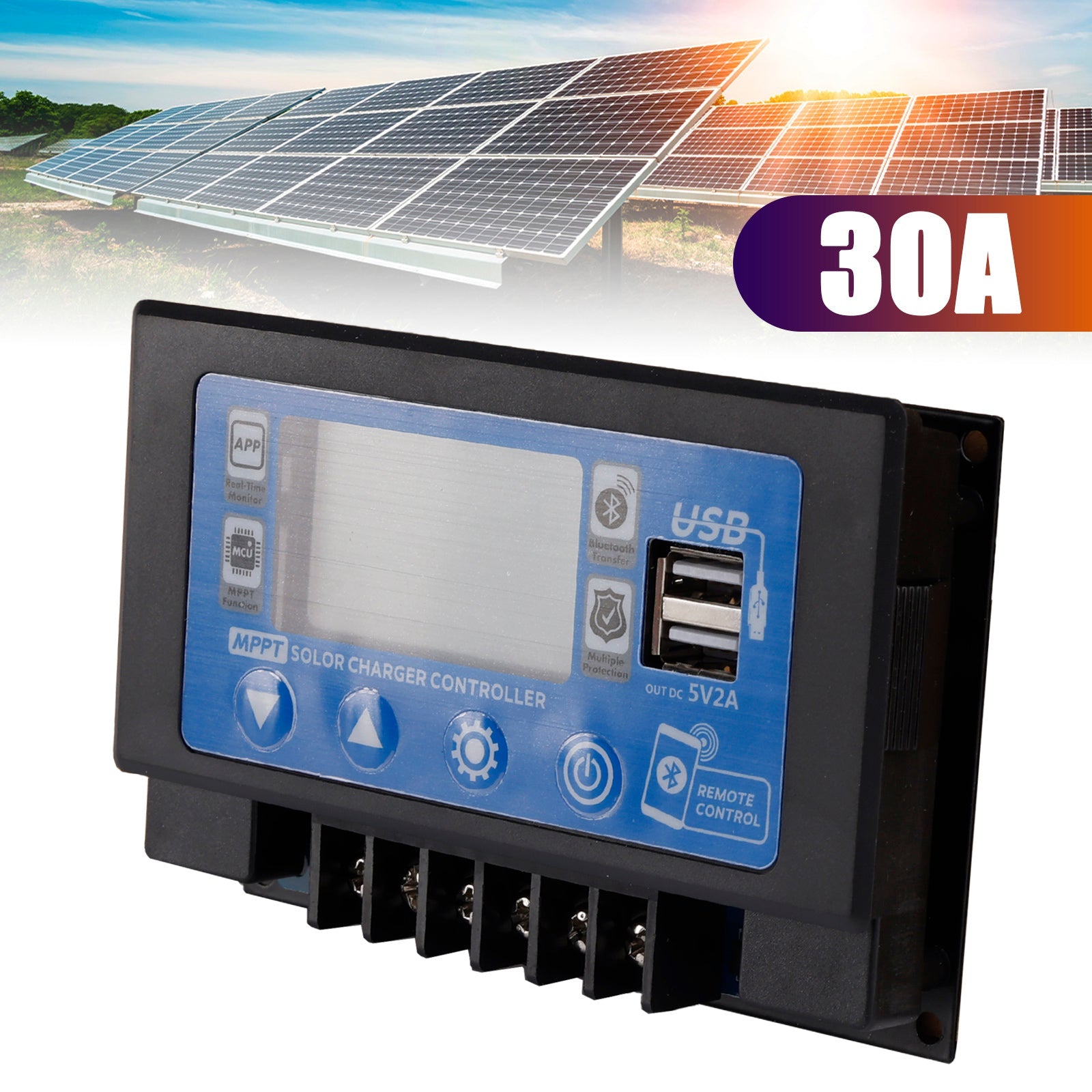 30A/60A Embedded Snap-On Energy Storage Dedicated MPPT Solar Controller Bluetooth