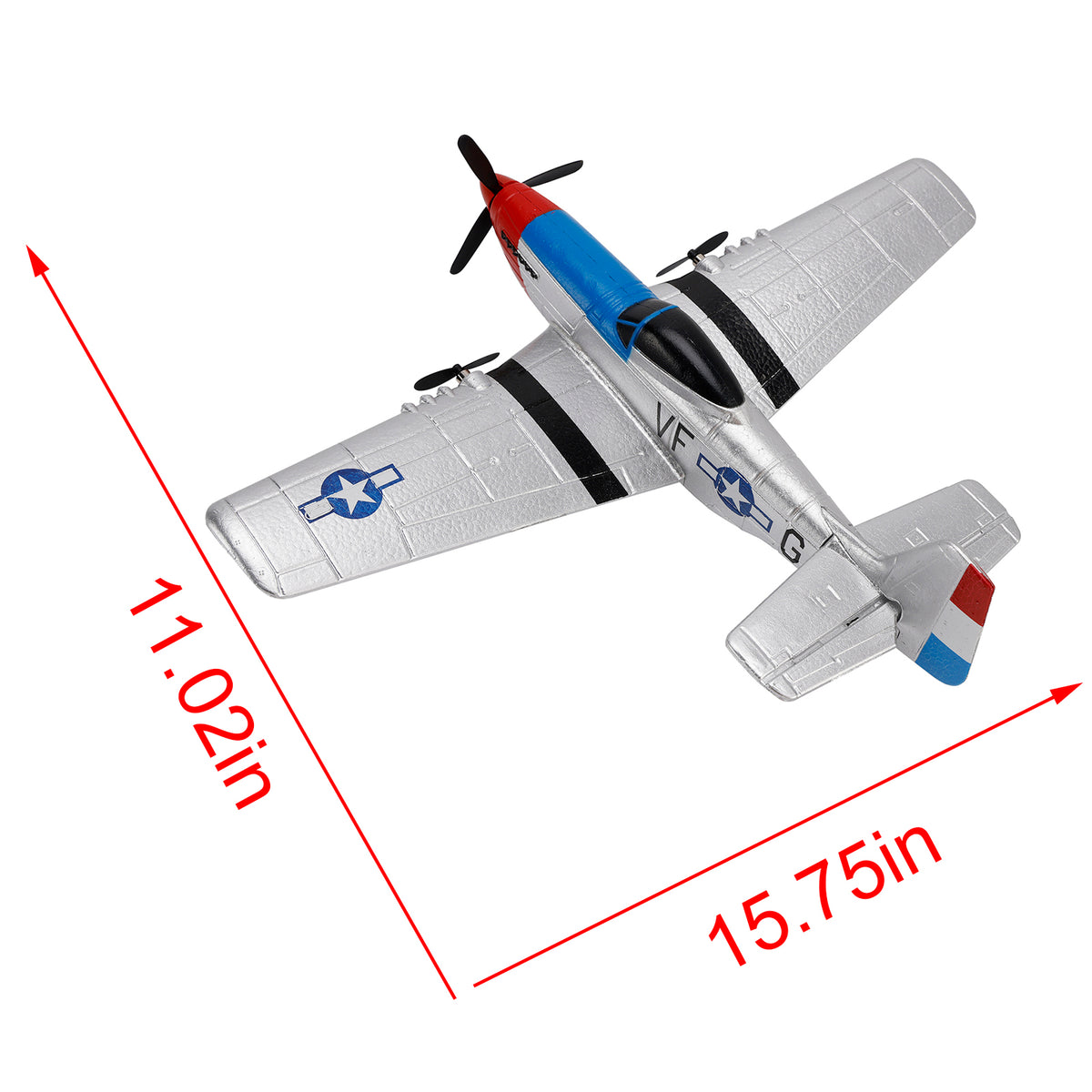 RC P51 2.4GHz 3CH Airplane Fixed Wing Coreless Motor With Gyro System Kid Toy