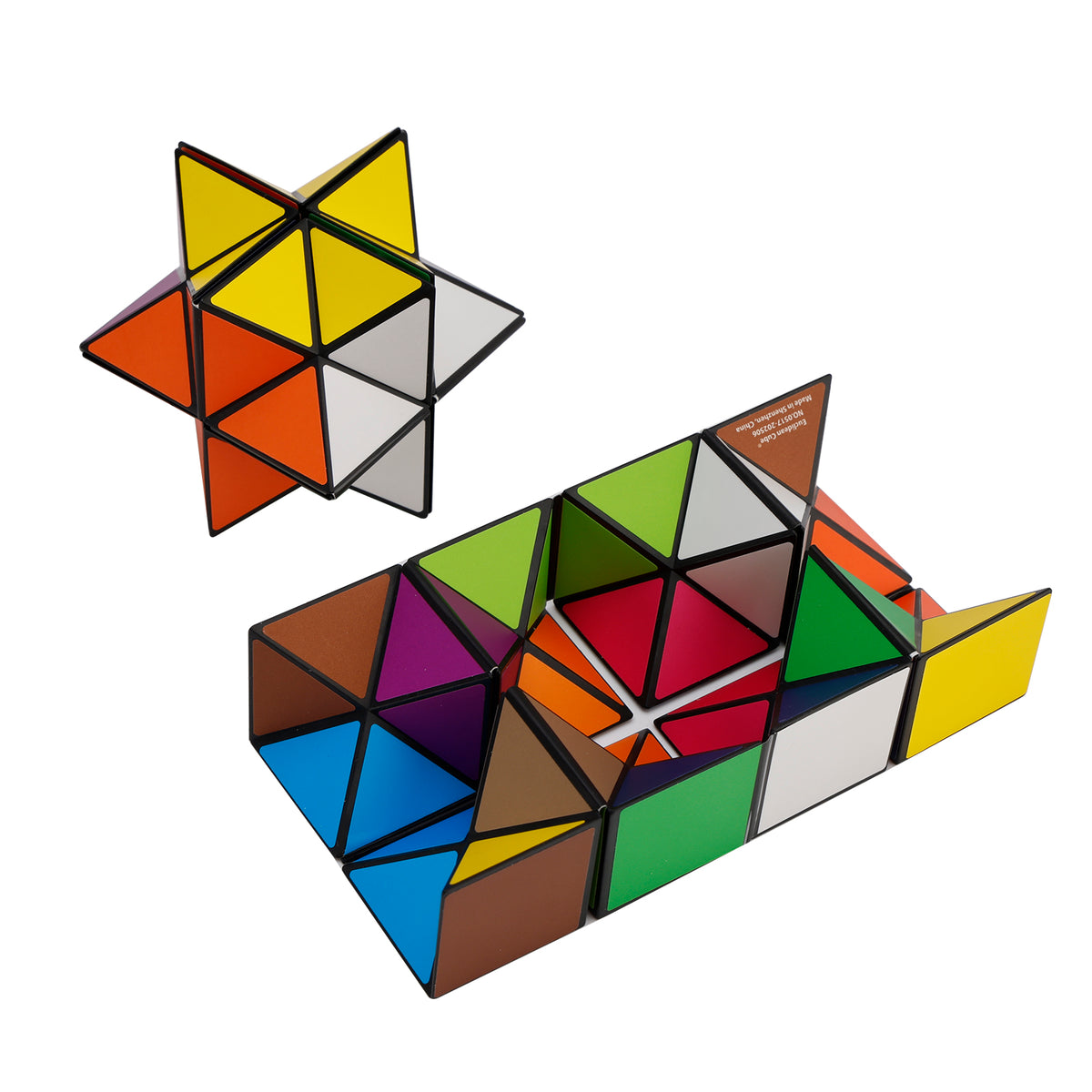 2 In 1 Multicoloured Star Cube Magic Cube Set For Kid And Adult Toy Ages 8-12