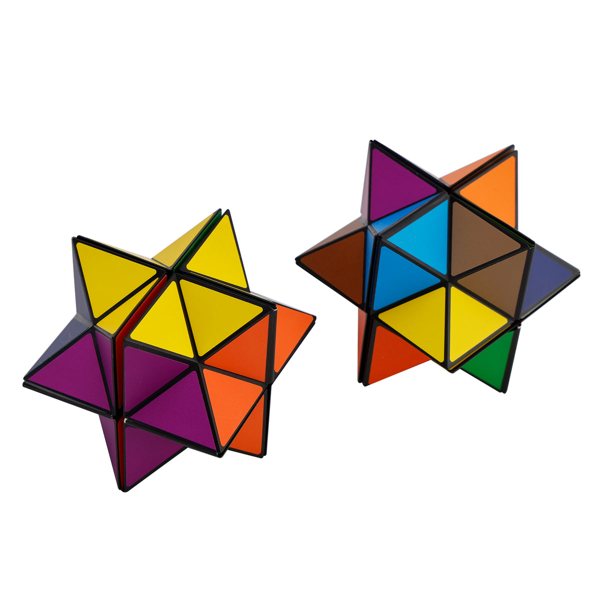2 In 1 Multicoloured Star Cube Magic Cube Set For Kid And Adult Toy Ages 8-12