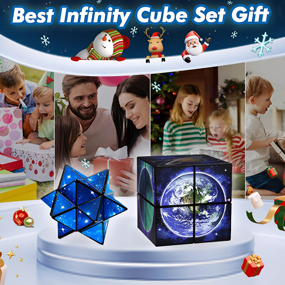 2 In 1 Earth Style Star Cube Magic Cube Set For Kid And Adult Toy Ages 8-12
