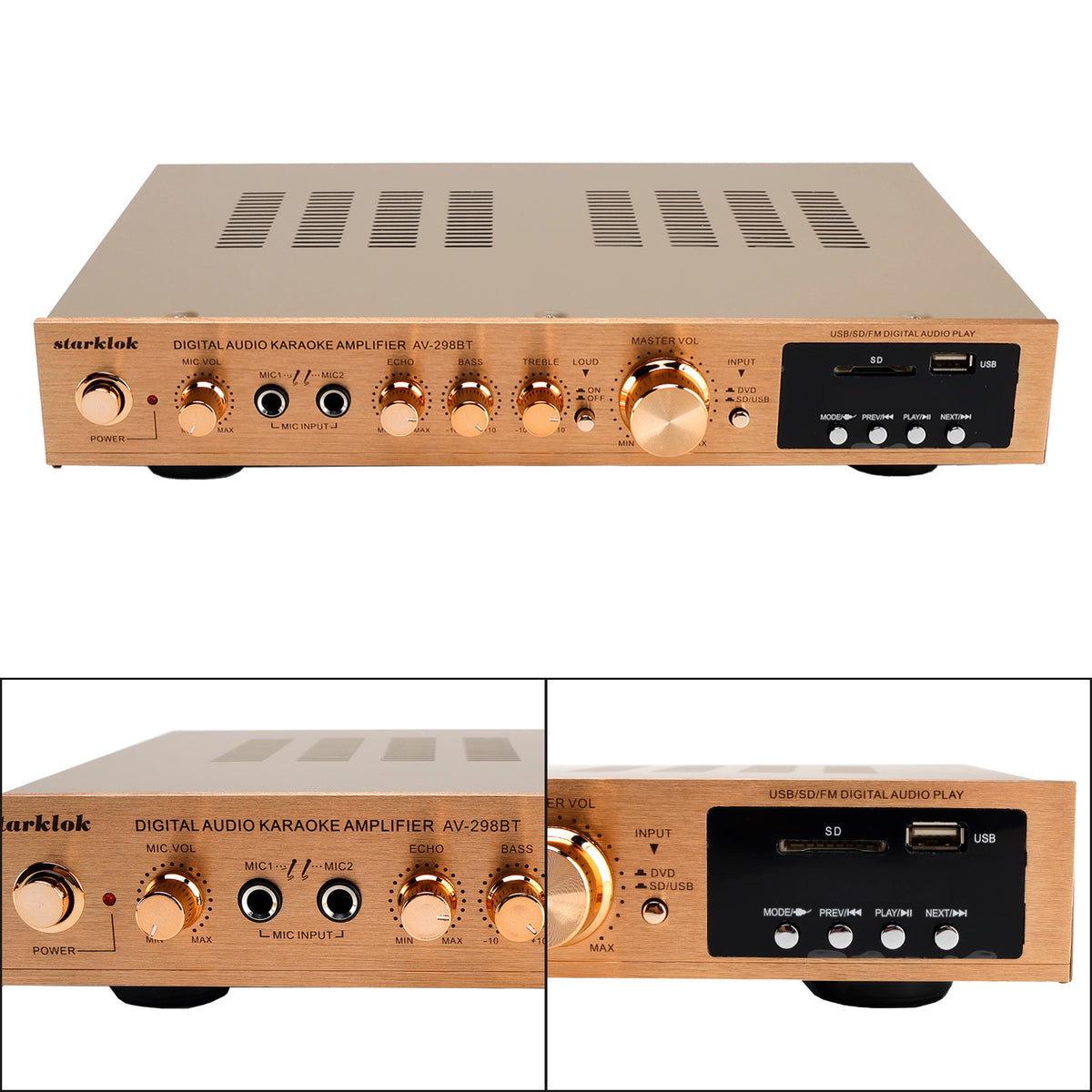 2000W 5CH Power Amplifier Amplificador HiFi Stereo AV Surround Amplifier SD FM