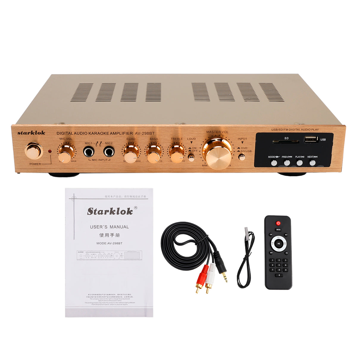 2000W 5CH Power Amplifier Amplificador HiFi Stereo AV Surround Amplifier SD FM