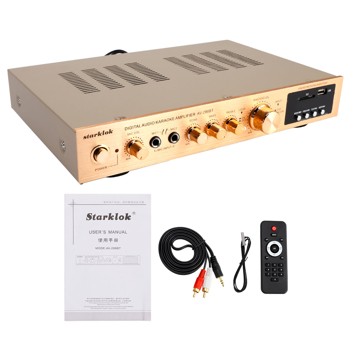 2000W 5CH Power Amplifier Amplificador HiFi Stereo AV Surround Amplifier SD FM