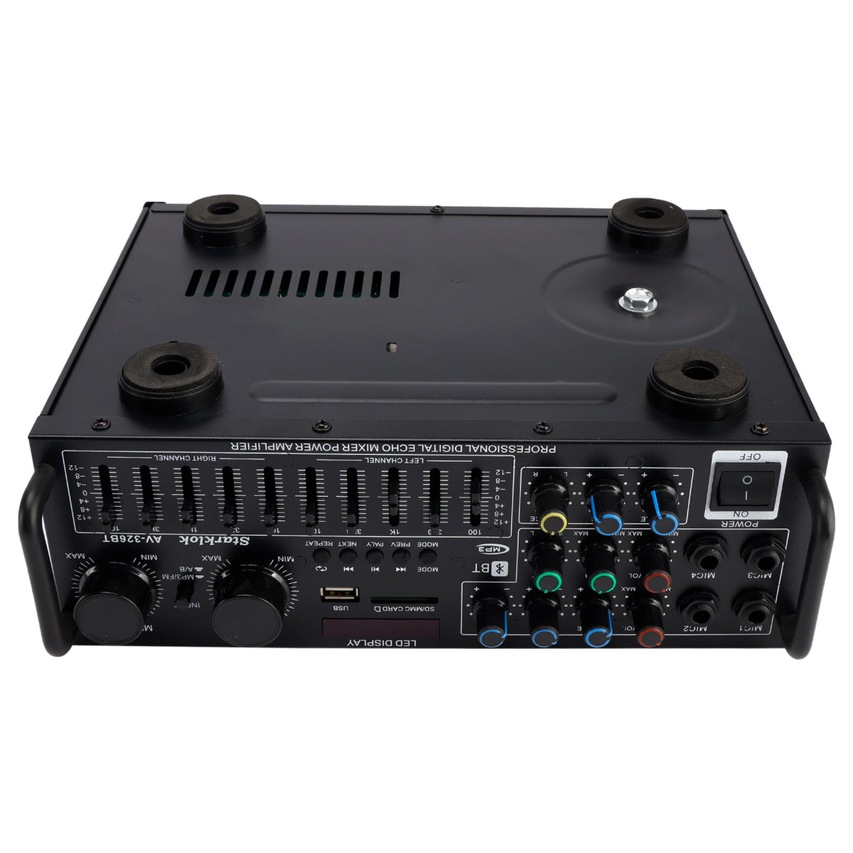 2500W Peak Stereo HiFi Power Amplifier Bluetooth5.4 Karaoke FM USB EQ Mixer 110V