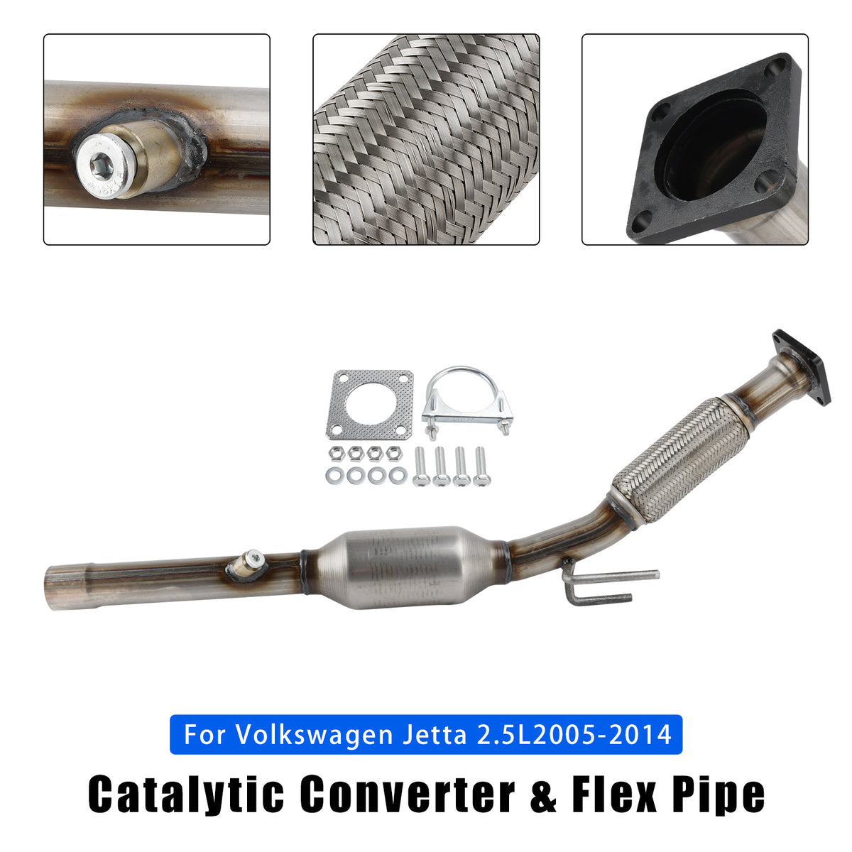 Catalytic Converter & Flex Pipe For Volkswagen Jetta 2.5L 2005 2006 2007-2014