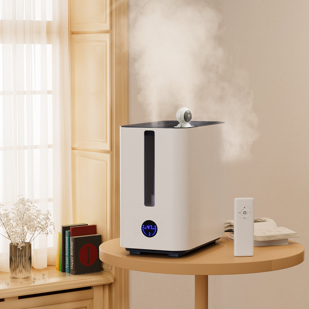 9.8L Large Capacity Humidifier 800ml/h Nano Four-Spray 50H Runtime 34dB Ultra-Quiet Top-Fill Smart Display with Timer & Auto Shut-Off
