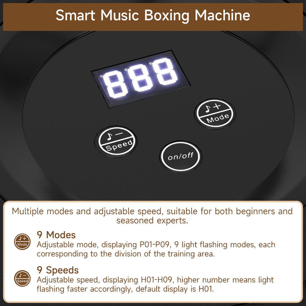 Colorful LED Music Punching Machine with Gloves – Bluetooth Boxing Trainer