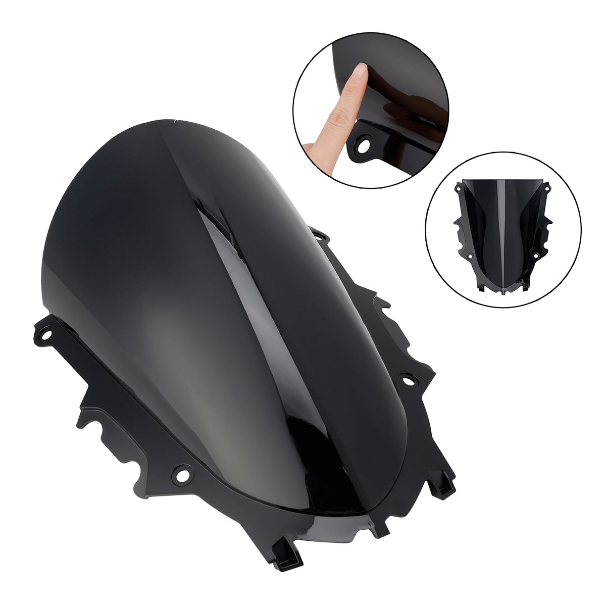Windshield WindScreen fit for YAMAHA YZF-R3 YZF-R25 2019-2025 Black