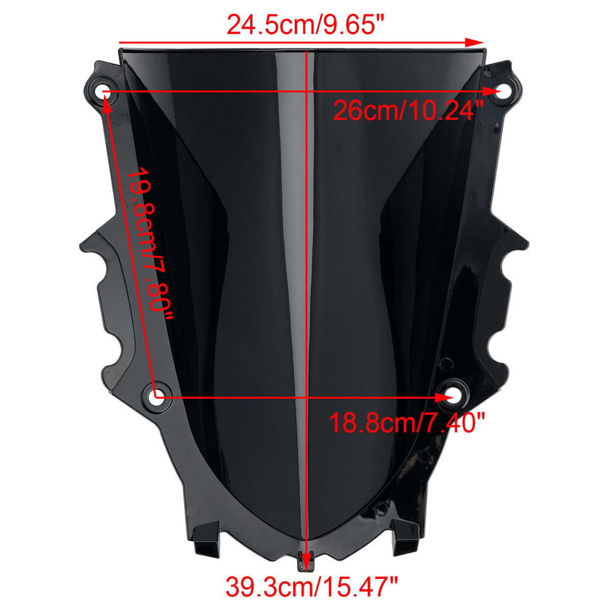 Windshield WindScreen fit for YAMAHA YZF-R3 YZF-R25 2019-2025 Black