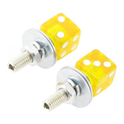 M6 Plastic Custom Head Dice License Plate Frame Screws Bolts Hardware Yellow X2
