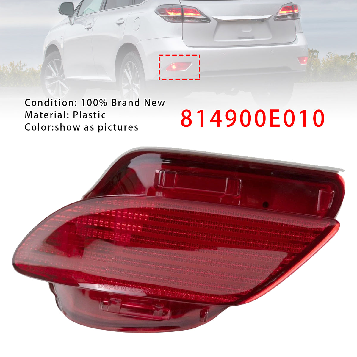 2014-2015 Lexus RX350 Sportdesign Left Rear Bumper Reflector 81490-0E010 81490 0E010 Generic