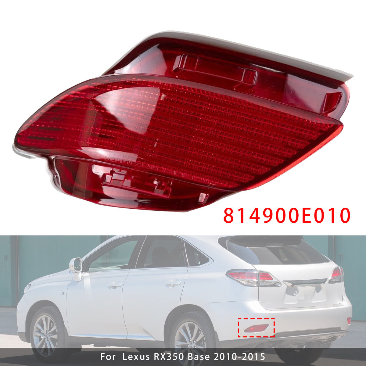 2014-2015 Lexus RX350 Sportdesign Left Rear Bumper Reflector 81490-0E010 81490 0E010 Generic