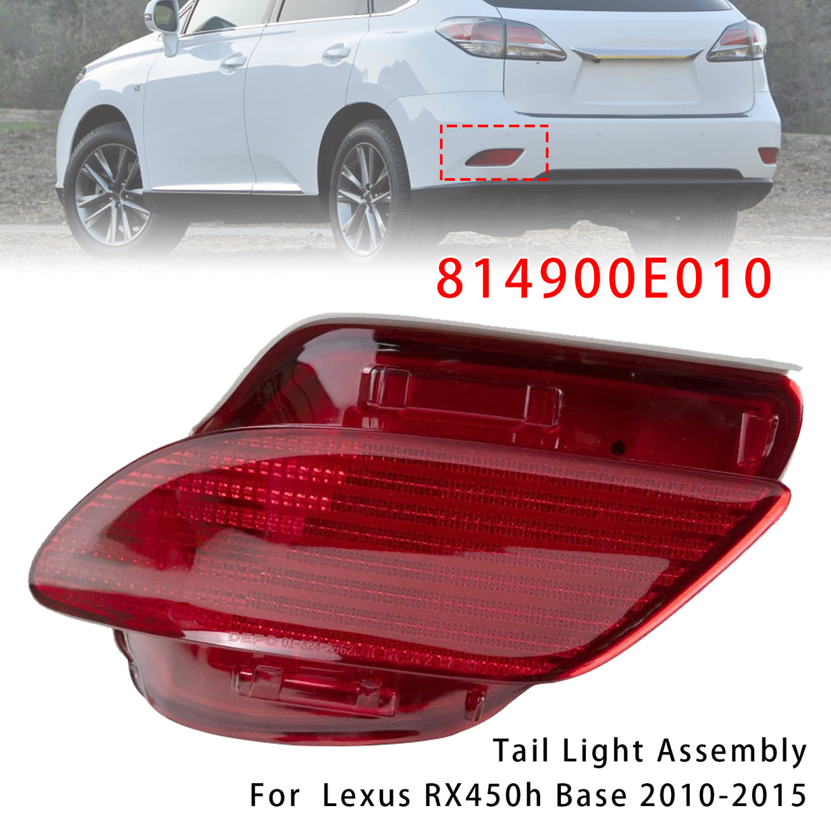 2014-2015 Lexus RX350 Sportdesign Left Rear Bumper Reflector 81490-0E010 81490 0E010 Generic
