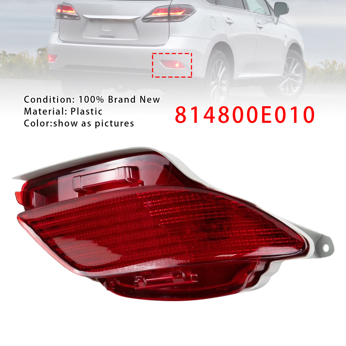2014-2015 Lexus RX350 Sportdesign Right Rear Bumper Reflector 814800E010 81480-0E010 Generic