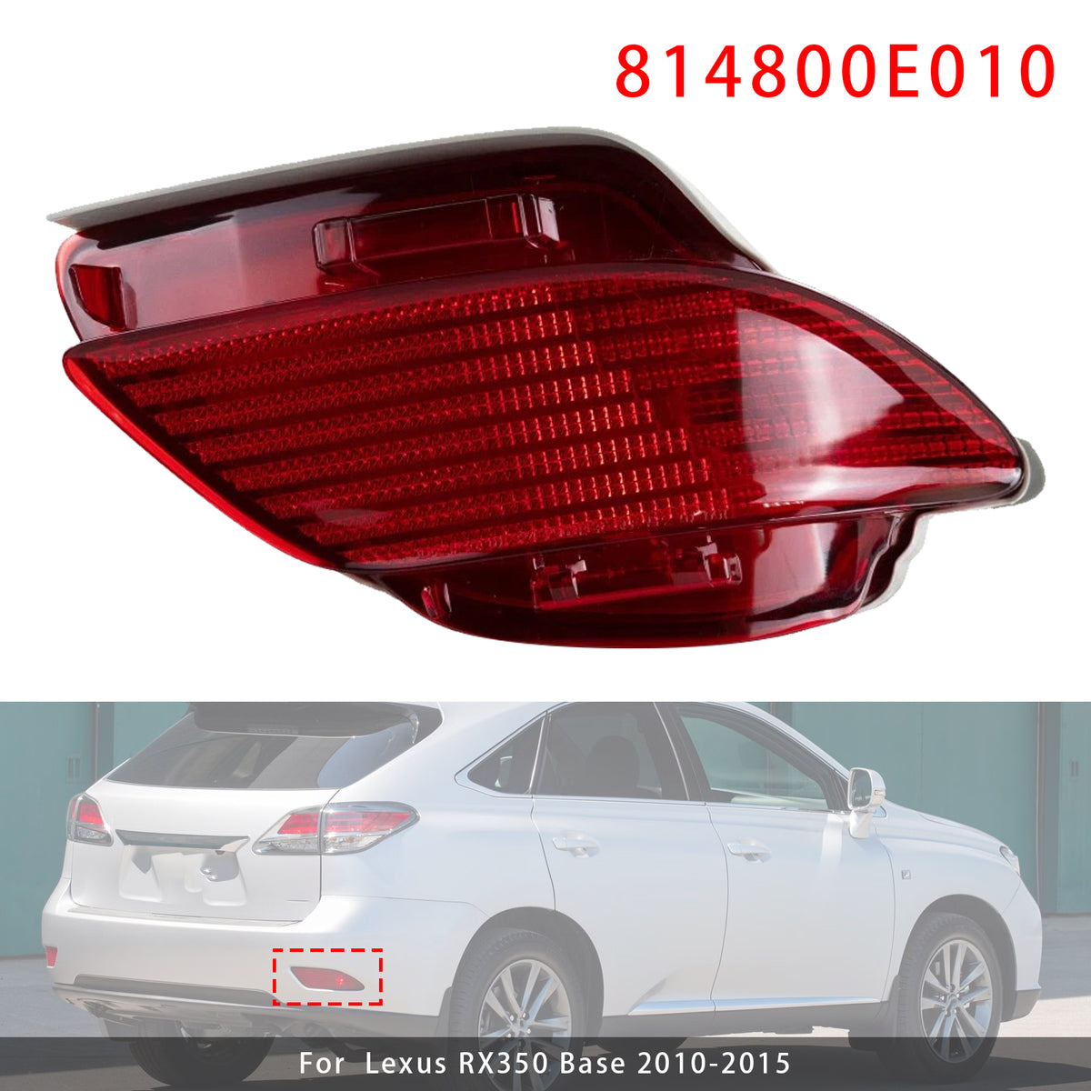 2014-2015 Lexus RX350 Sportdesign Right Rear Bumper Reflector 814800E010 81480-0E010 Generic