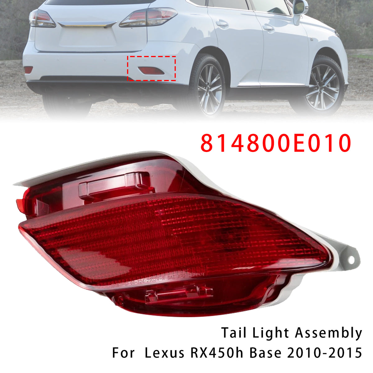 2014-2015 Lexus RX350 Sportdesign Right Rear Bumper Reflector 814800E010 81480-0E010 Generic