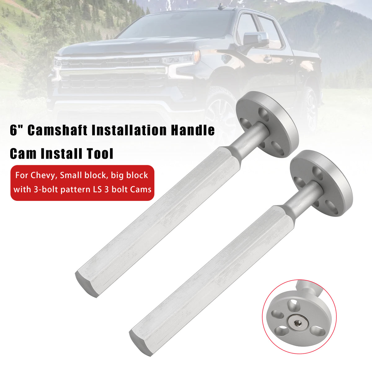 big block Chevy engines with 3-bolt pattern 2x 6" Camshaft Installation Handle Cam Install Tool Generic