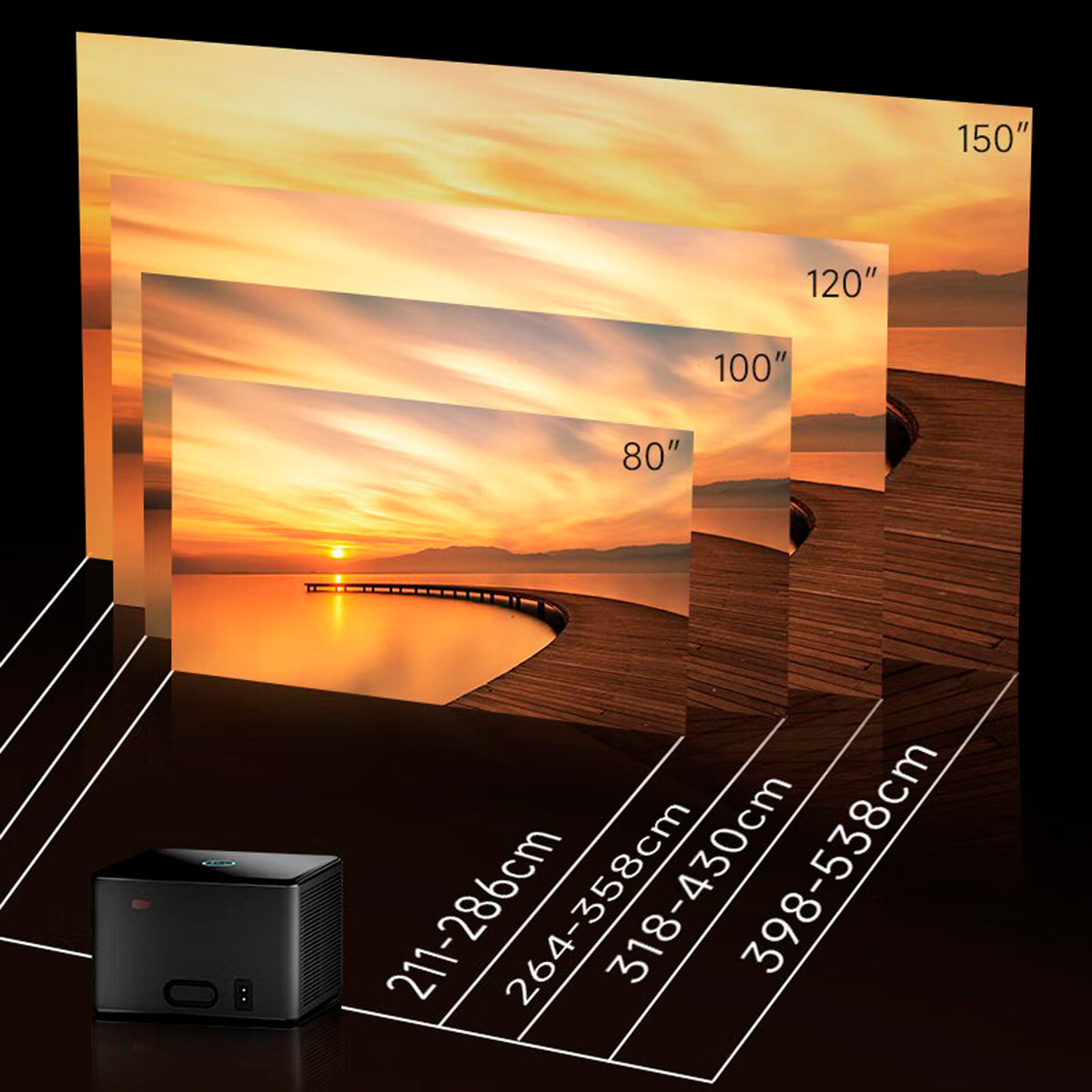 4K Projector Smart Android Home Projector Dual Frequency HD Projector Bedroom US