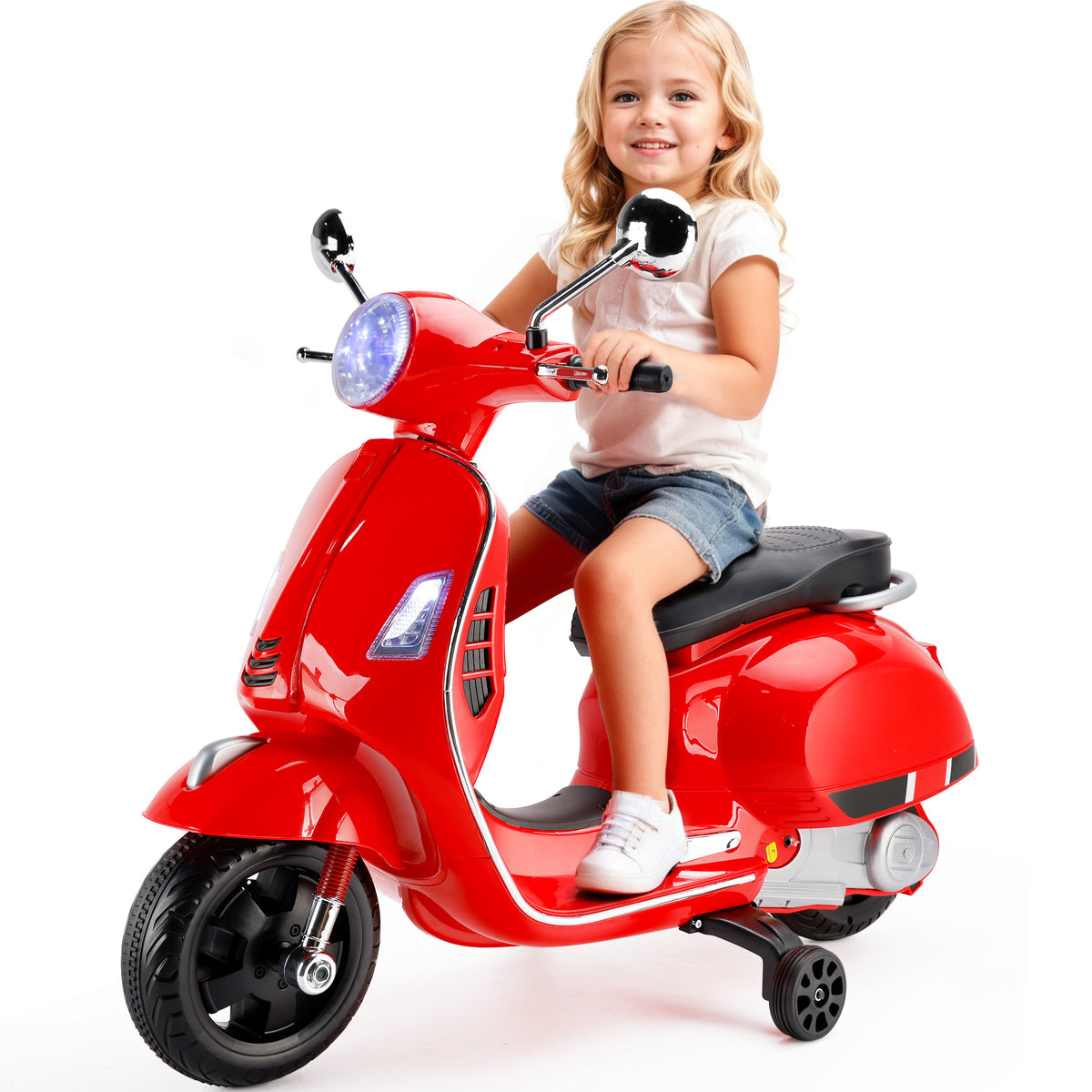 Dual Electric 6V Ride On Motorcycle Toy Car For Kid 3 Wheeler Toy Car Red