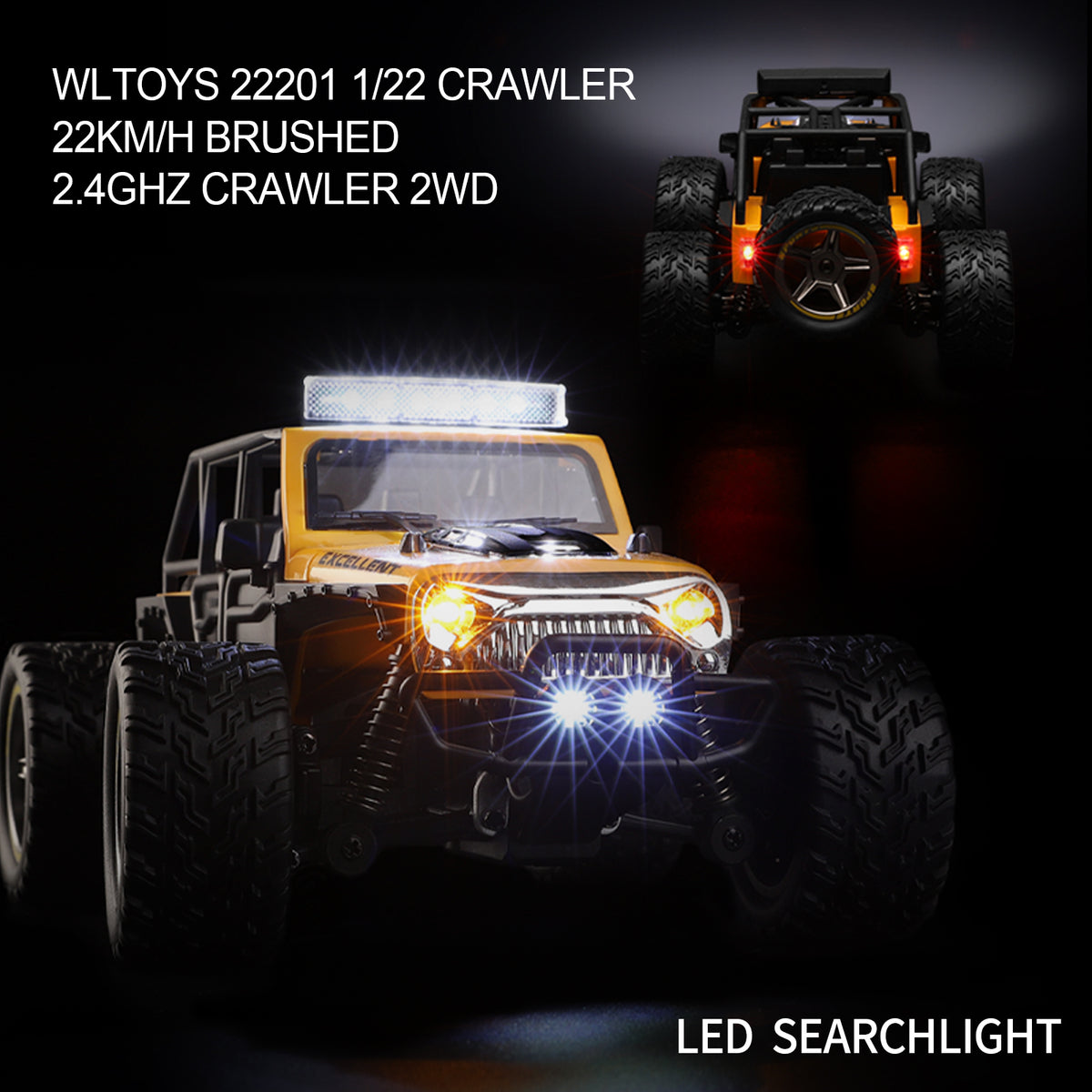 Wltoys 22201 1/22 Crawler 22km/h Brushed 2.4GHz Crawler 2WD Remote Control Car