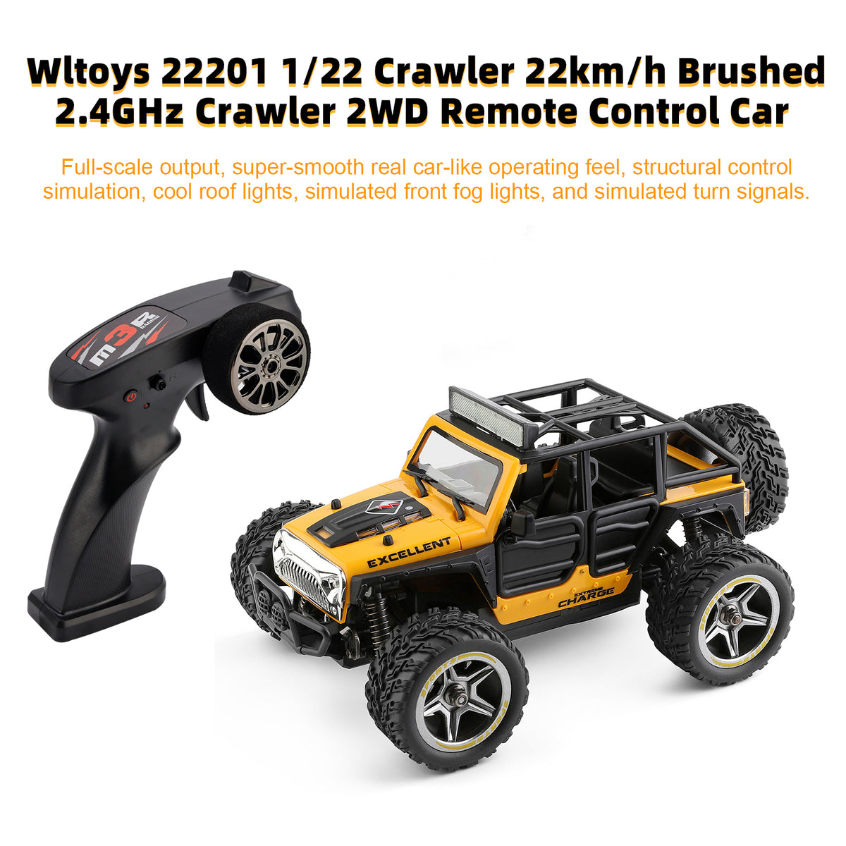 Wltoys 22201 1/22 Crawler 22km/h Brushed 2.4GHz Crawler 2WD Remote Control Car
