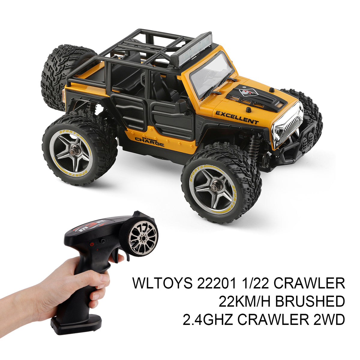 Wltoys 22201 1/22 Crawler 22km/h Brushed 2.4GHz Crawler 2WD Remote Control Car
