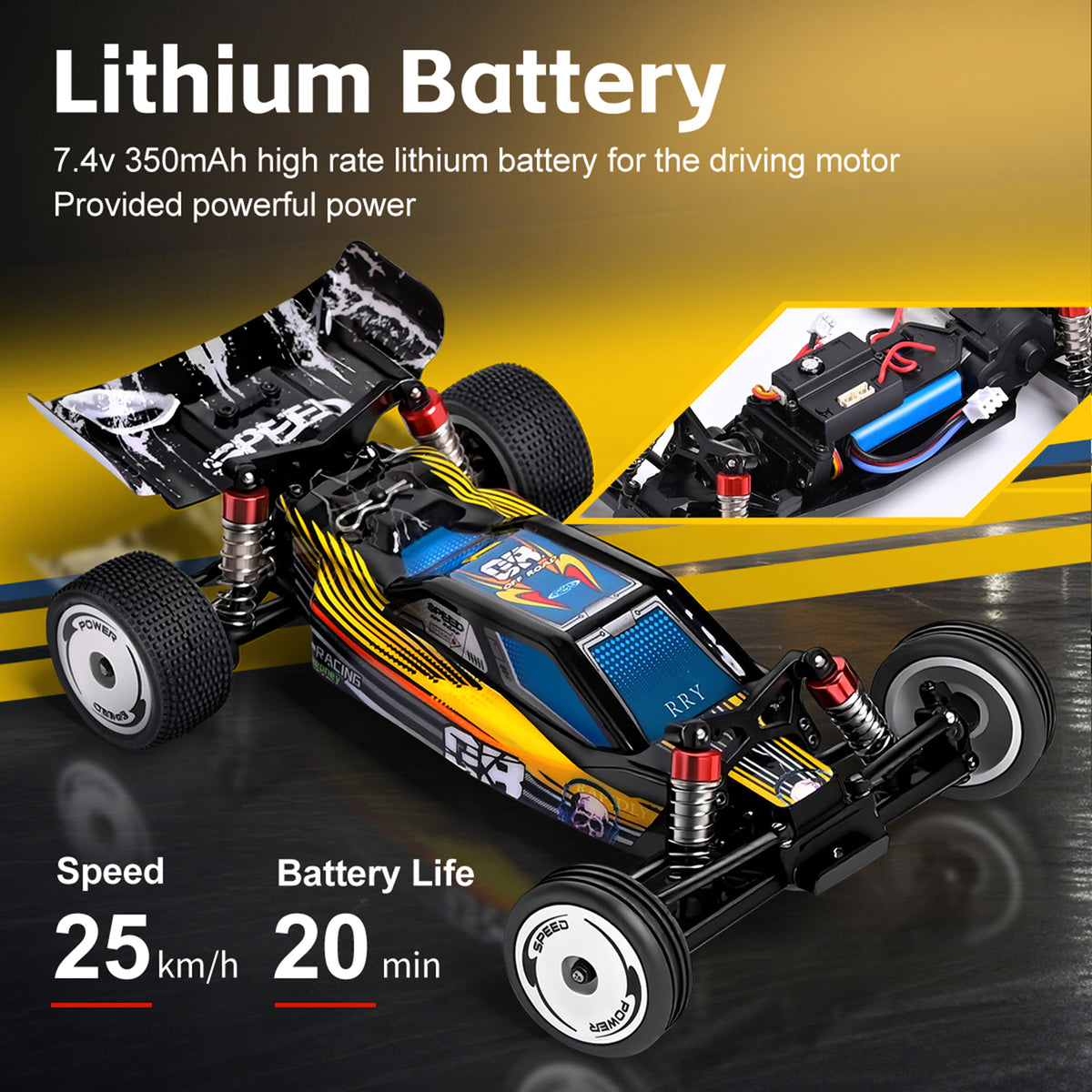 Wltoys 244016 2.4G 1:24 Scale 2WD High Speed Racing Off Road Remote Control Car