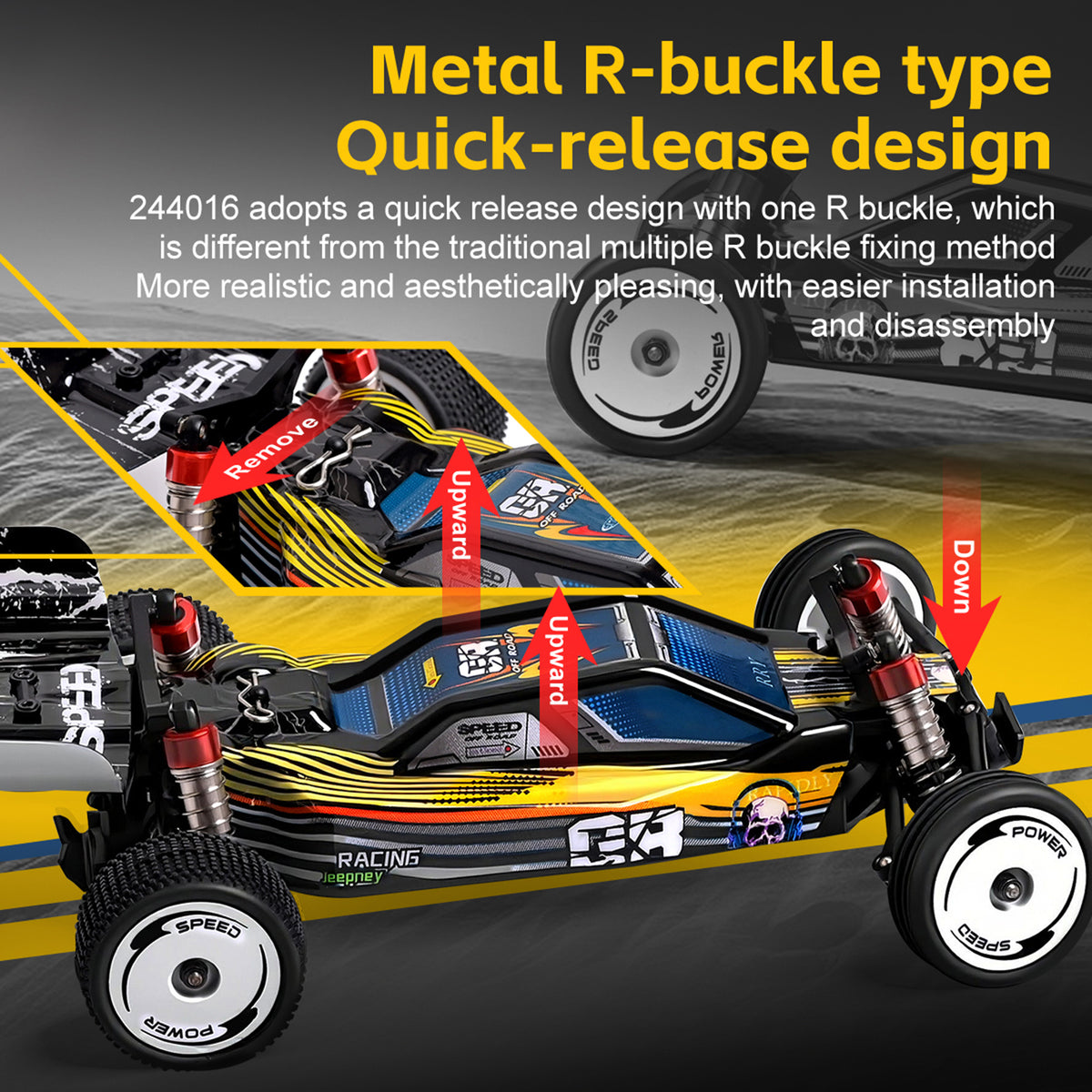 Wltoys 244016 2.4G 1:24 Scale 2WD High Speed Racing Off Road Remote Control Car