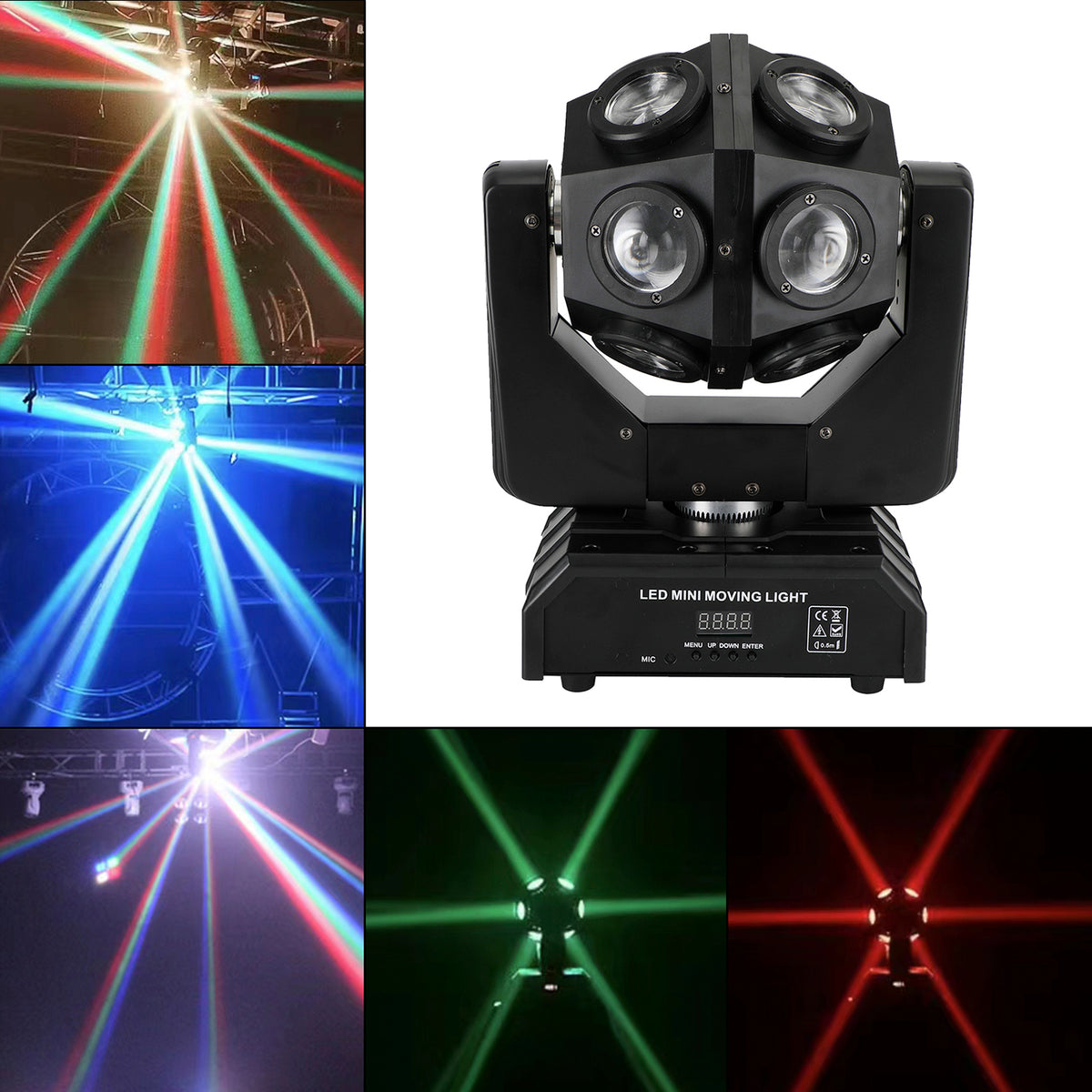 200W Moving Head 12 LED Rotating Beam Stage Light RGBW DJ Disco Party DMX US