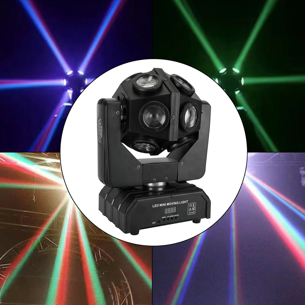 200W Moving Head 12 LED Rotating Beam Stage Light RGBW DJ Disco Party DMX US