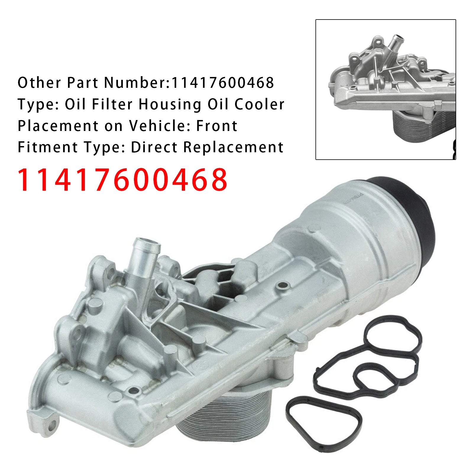 2012/04-2015/06 BMW 3 Series Left Hand Drive F30 Engine Oil Cooler Filter Housing 11417600468