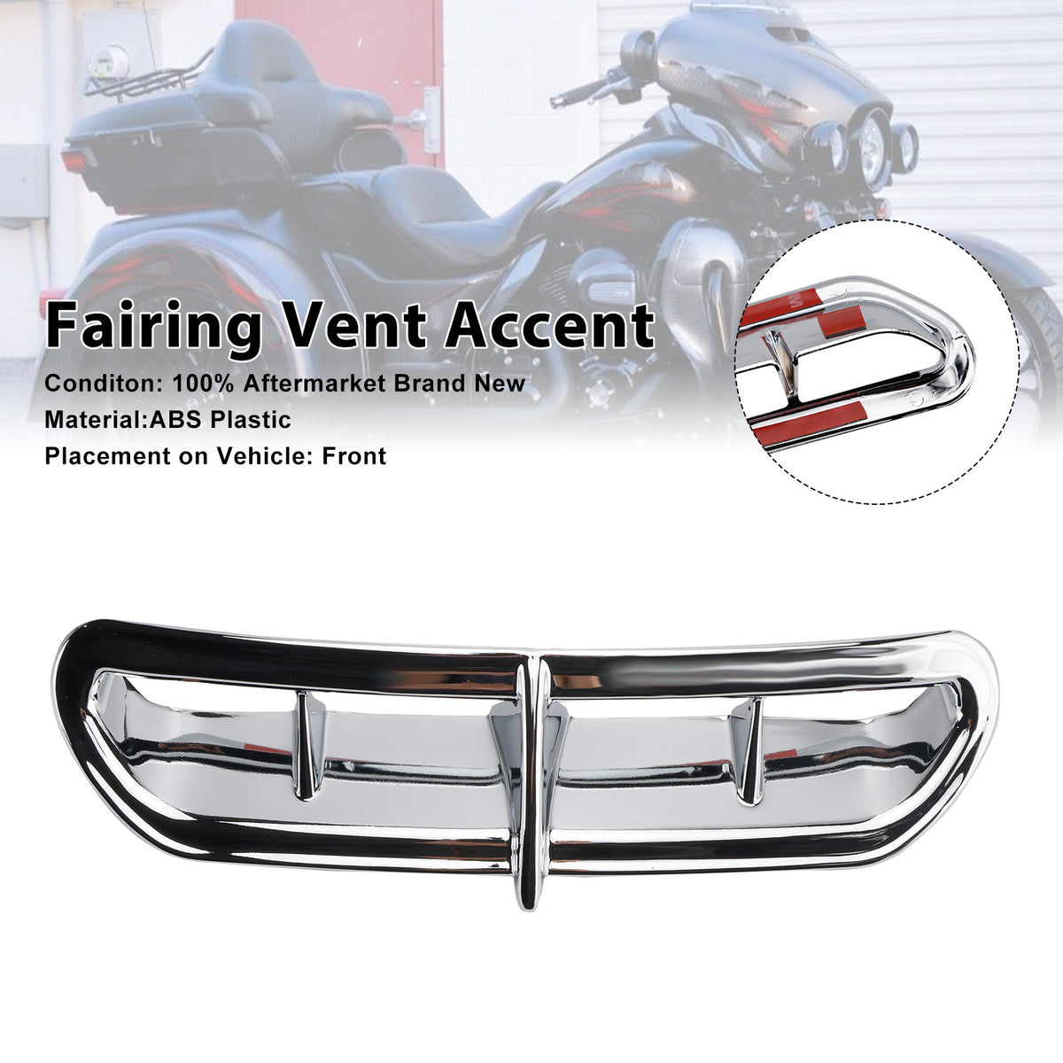 Fairing Vent Accent For Touring Electra Street Trike Glide Ultra 2014-2022 Chrome