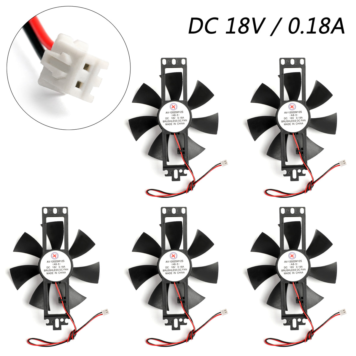 5PCS DC 18V 0.18A Cooling Fan 12025S 120×25mm For Induction Cooker Brushless