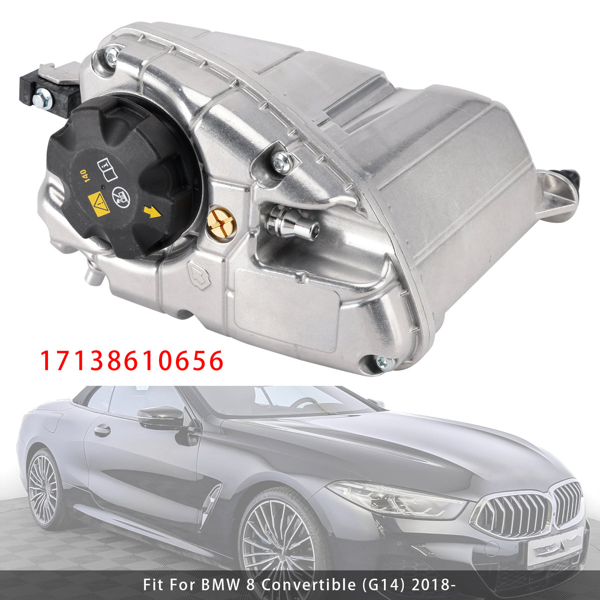 2017-2021 BMW 740i xDrive Aluminum Coolant Reservoir Expansion Tank 17138610656 17 13 8 610 656 Generic