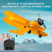 Wltoys D-17 A300 Brushless RC Airplane With Lights 6G/3D Mode 2.4Ghz Kid Toy