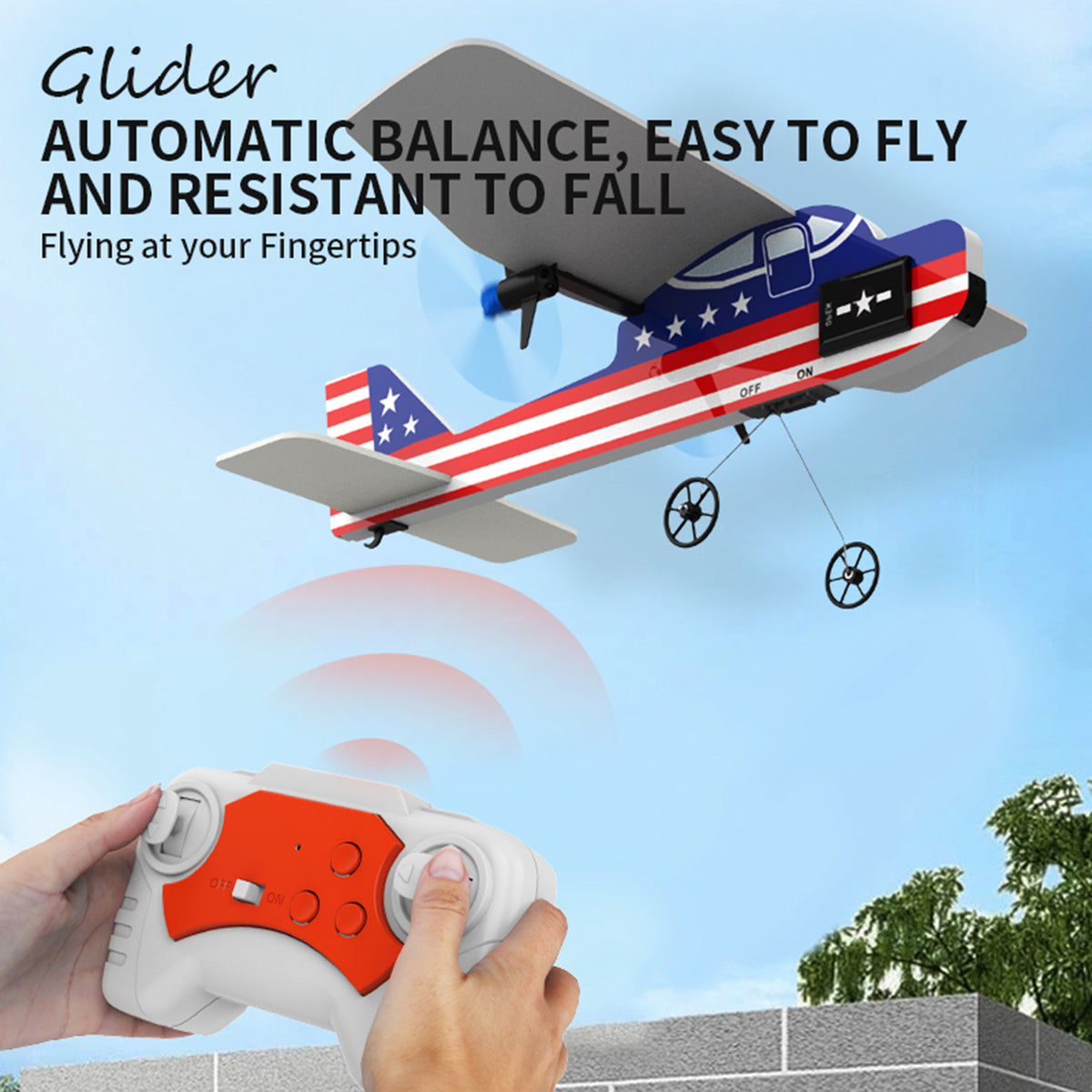 KF800 2.4G Remote Control Glider With Cool Light Plane Flying Airplane Toy Red